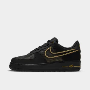 Nike Women's Air Force 1 '07 Black / Metallic Gold - Gum Light Brown