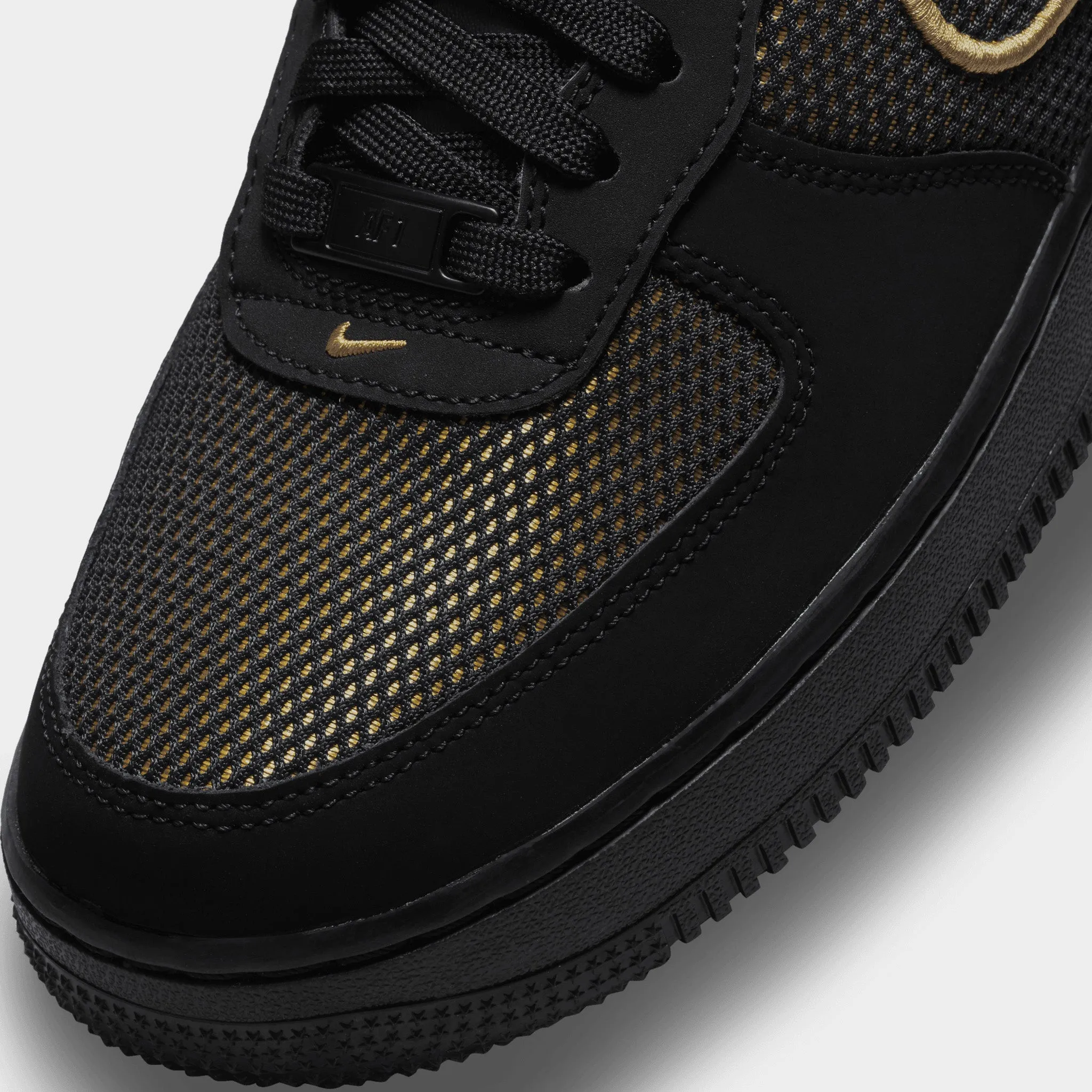 Nike Women's Air Force 1 '07 Black / Metallic Gold - Gum Light Brown