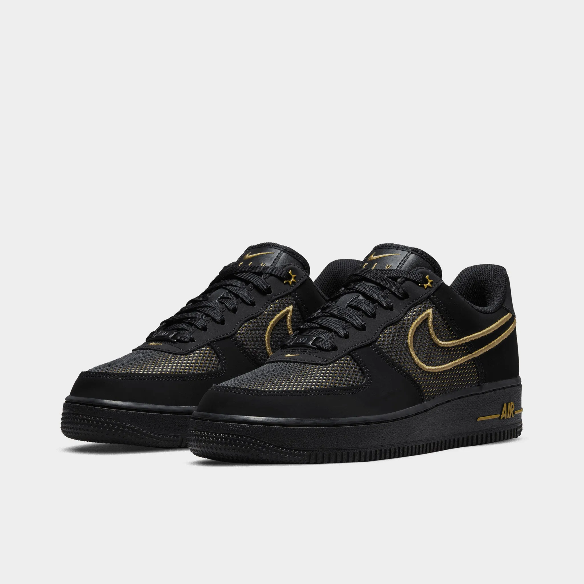 Nike Women's Air Force 1 '07 Black / Metallic Gold - Gum Light Brown