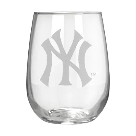 NY Yankees Stemless Wine Glass