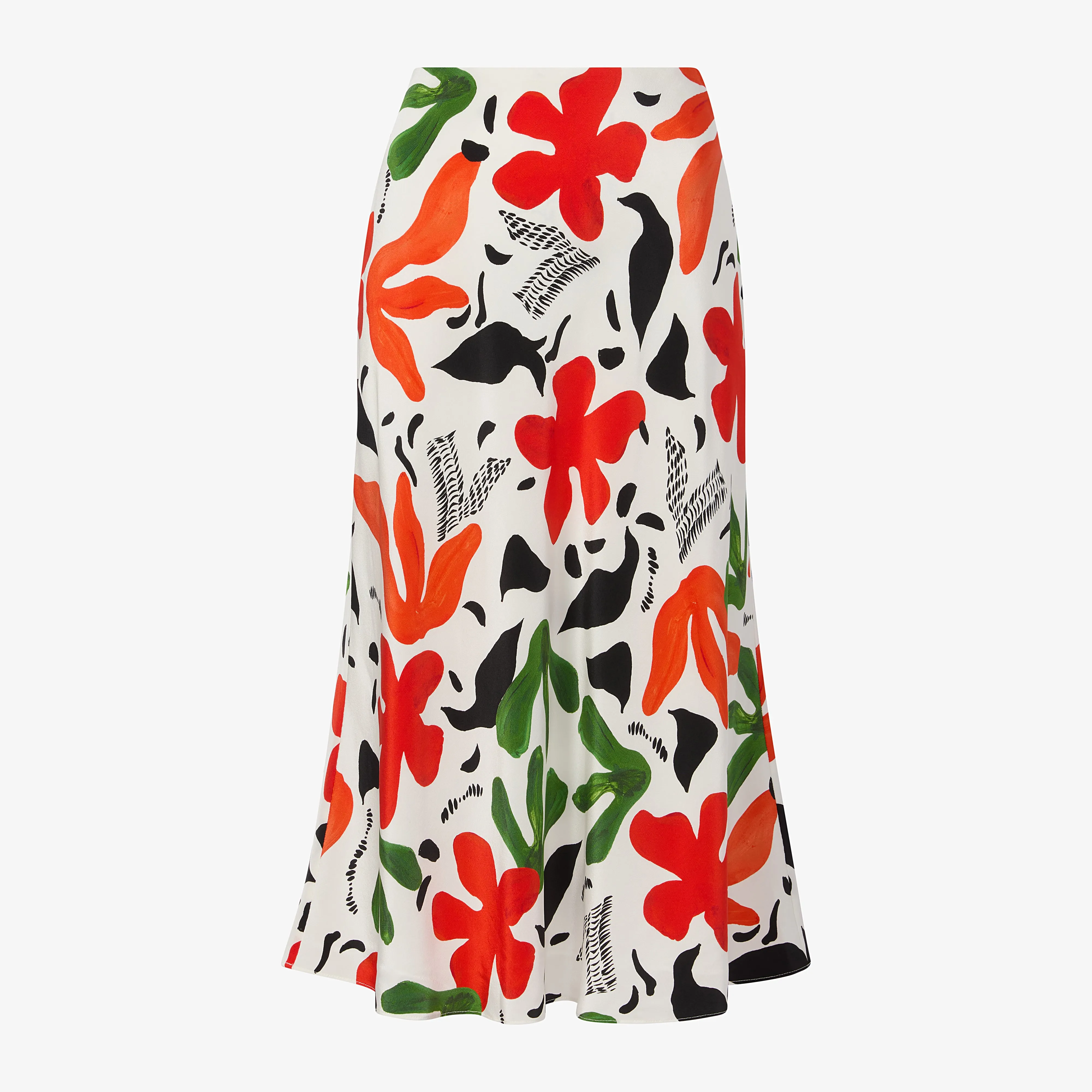 Orchard Skirt - Washable Silk :: Cutout Print