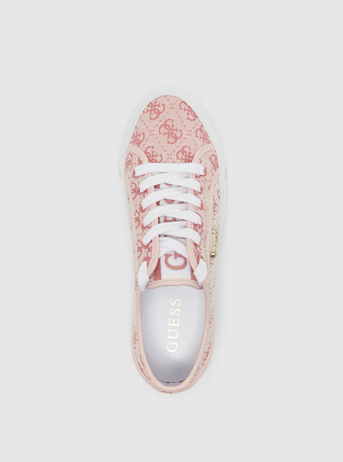 Pink Logo Jelexa Low Top Sneakers