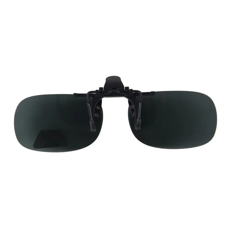 Polarized Clip-on Flip Up Plastic Clip Sunglasses Lenses Glasses Unbreakable Driving Fishing Outdoor Sport(Dark Green)