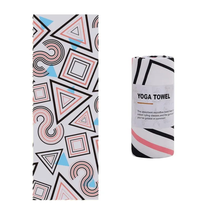 Printed Soft Yoga Mat Non-Slip Yoga Towel, Size: 185 x 65cm(Geometric)