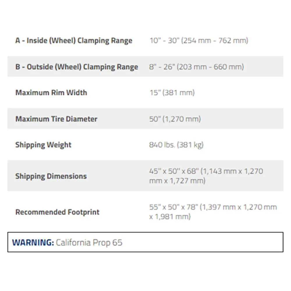 Ranger R980AT-L Swing Arm Tire Machine Single Tower Assist - 30" Capacity - Low Voltage Model