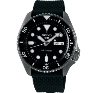 Seiko 5 SRPD65K-2 Automatic Black Silicone  Mens Watch