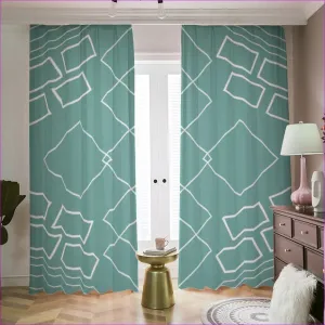 Shaped Out Sea Green Blackout Curtains | 265(gsm)