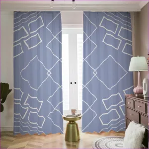 Shaped Out Steel Blue Blackout Curtains | 265(gsm)