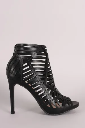 Shia - Caged Peep Toe Stiletto Heel