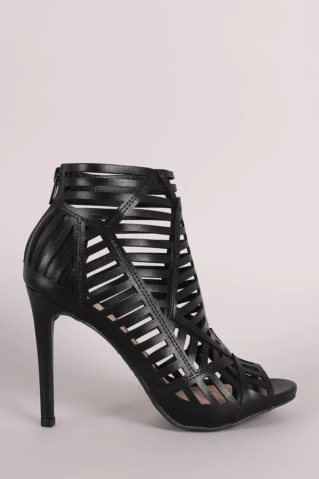 Shia - Caged Peep Toe Stiletto Heel