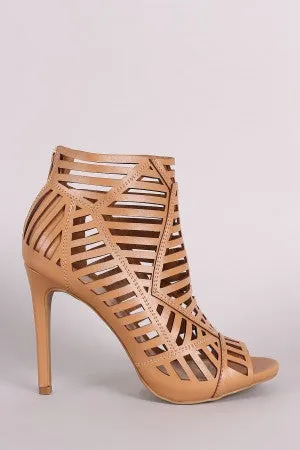 Shia - Caged Peep Toe Stiletto Heel