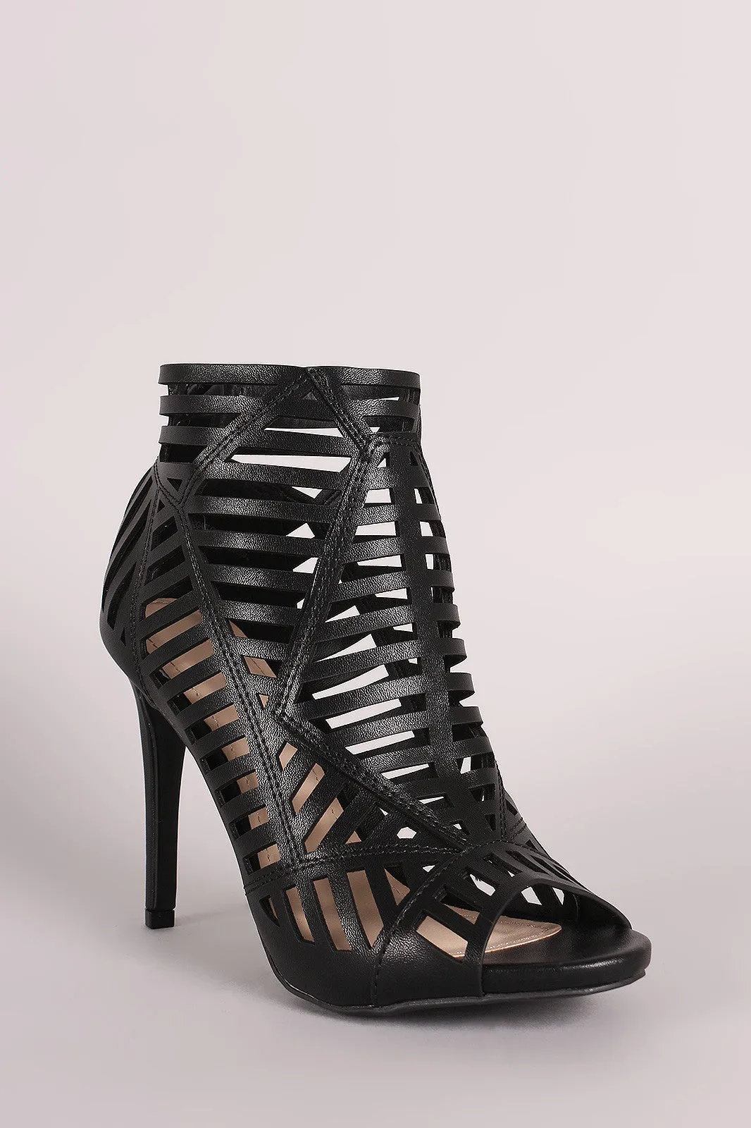 Shia - Caged Peep Toe Stiletto Heel