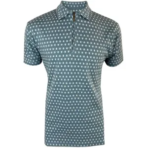 Ska & Soul Geometric Zip Polo Shirt Blue