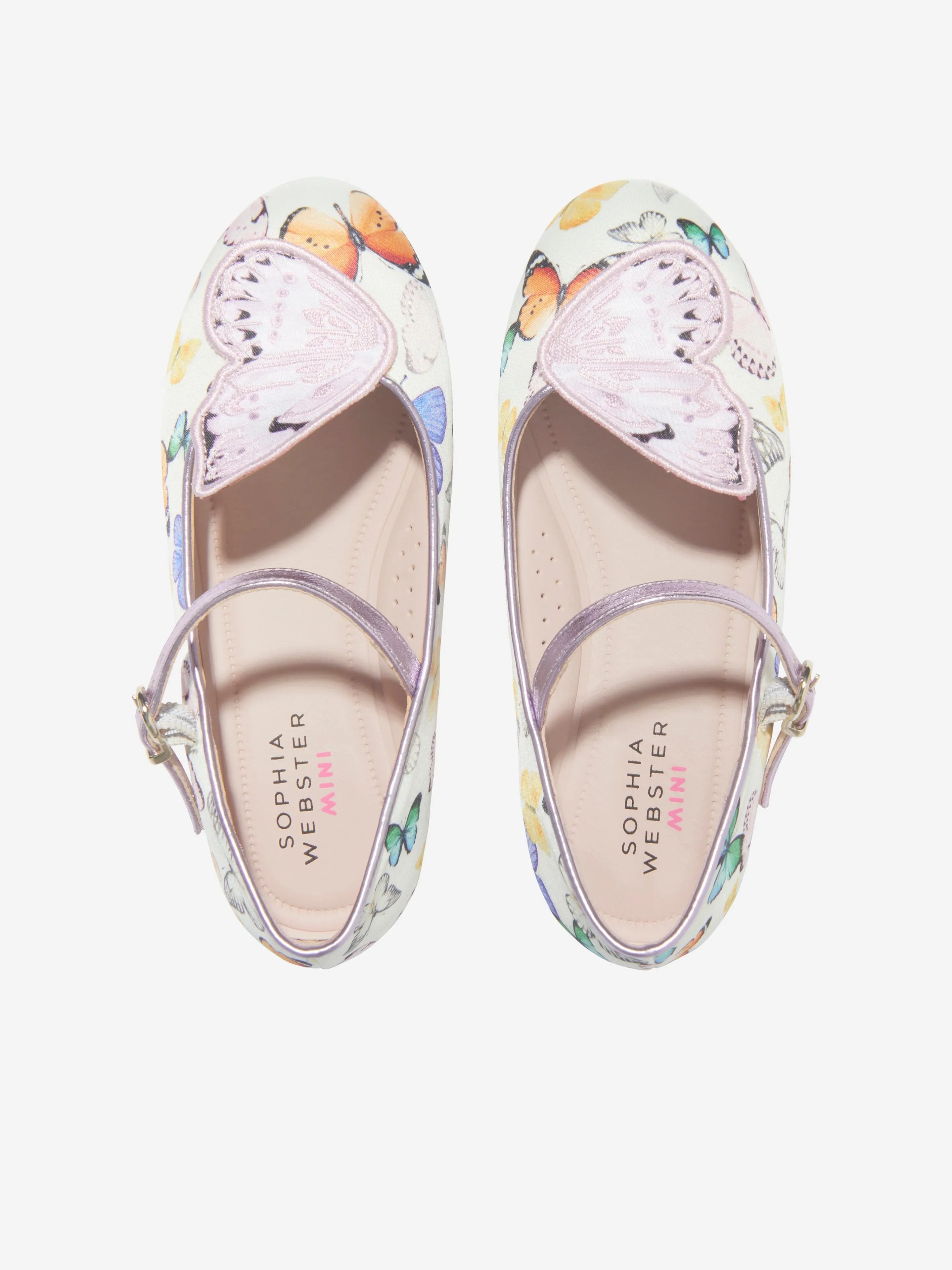 Sophia Webster Girls Butterfly Embroidered Shoes in Multicolour