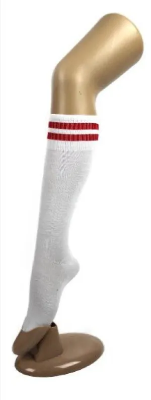 Sports Socks White with Red Stripe