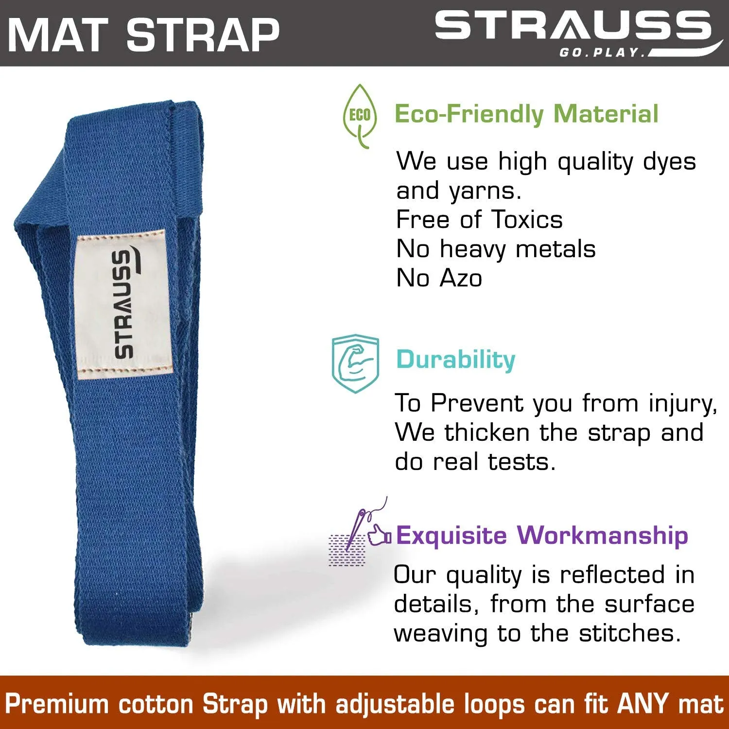 Strauss Yoga Mat Strap (Blue)