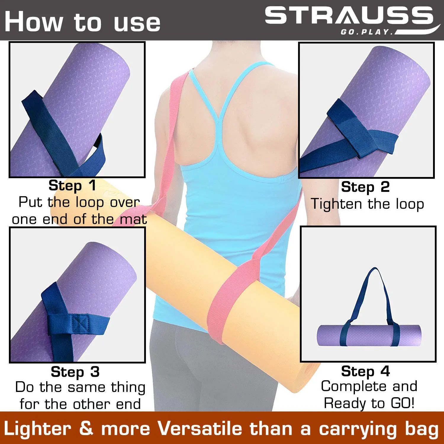 Strauss Yoga Mat Strap (Blue)