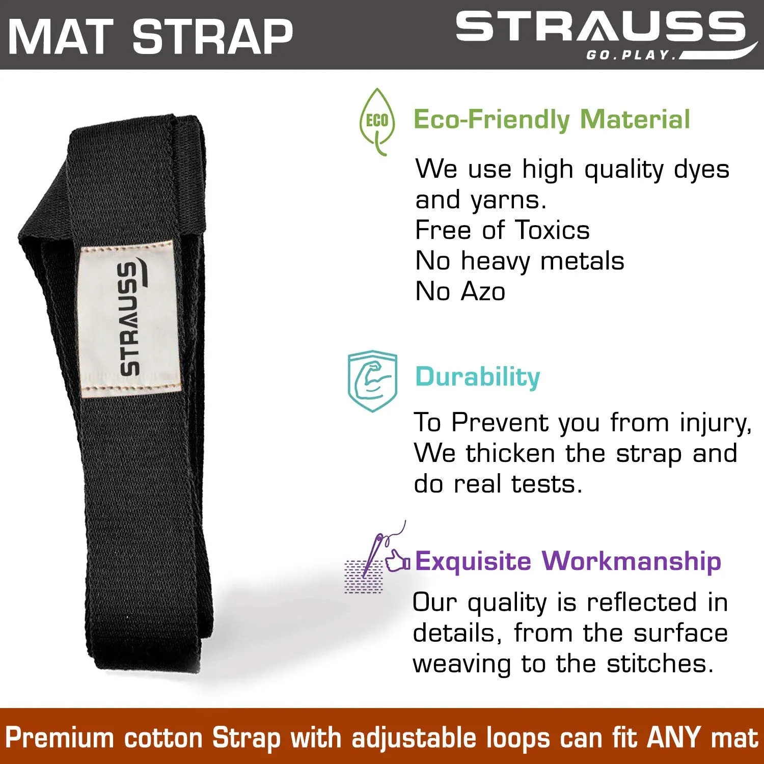 STRAUSS Yoga Mat Strap (Purple)