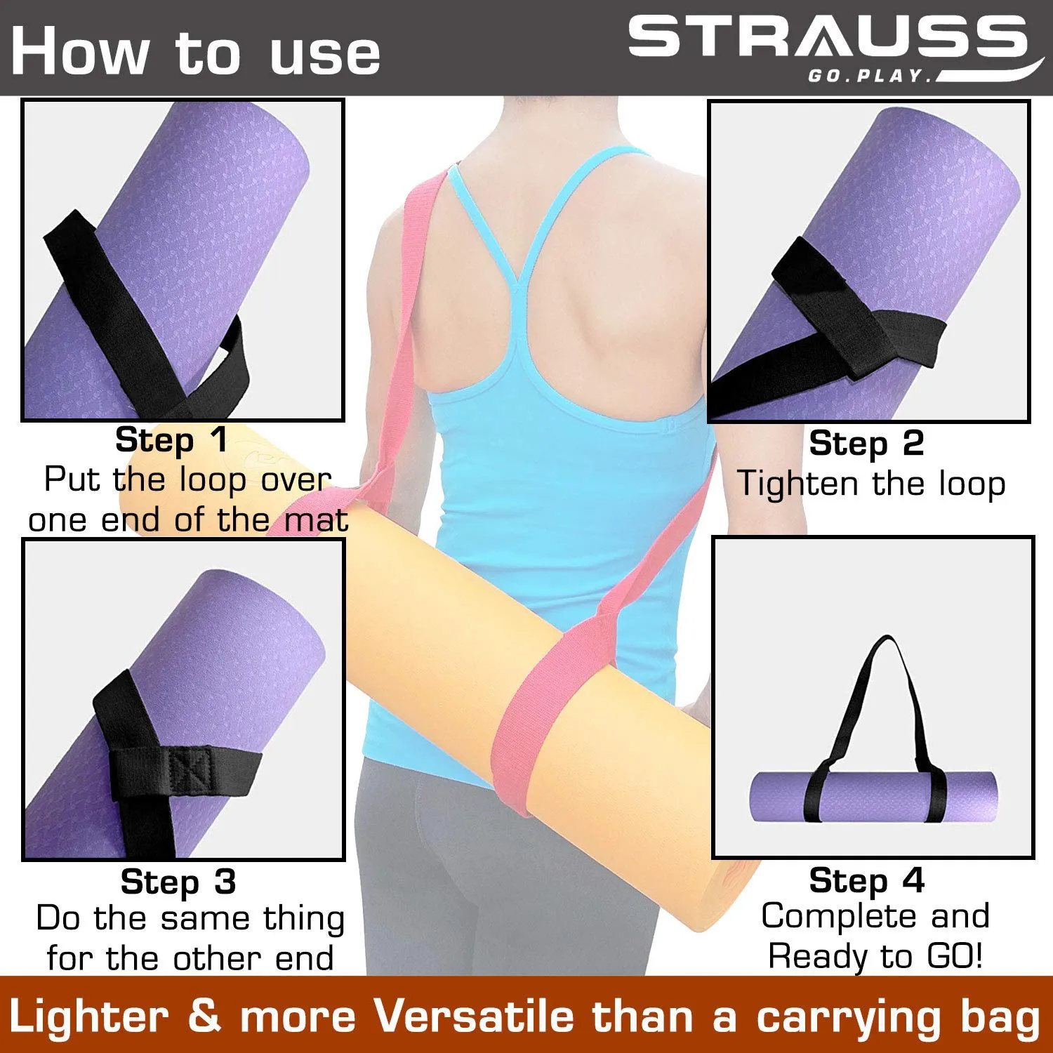 STRAUSS Yoga Mat Strap (Purple)