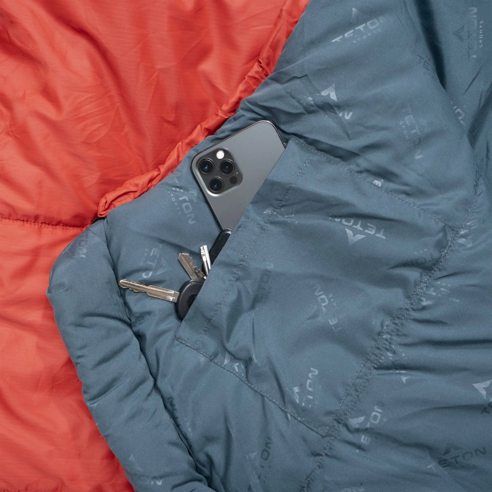 Teton Sports LEEF -18˚c/0˚f Mummy SHORT Sleeping Bag in Fire/Slate