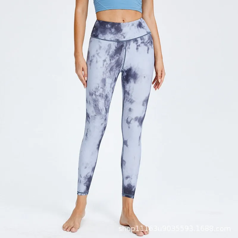 Tie-Dye Print Geometric Fitness Essentials Sweatpants Casual Sports Leggings