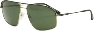 Tom Ford - JUSTIN FT 0467, Geometric, metal, men, BLACK GOLD/GREEN(02N F), 60/14/140