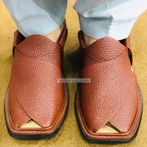 Traditional Handmade Burgundy Peshawari  Men's Chappal