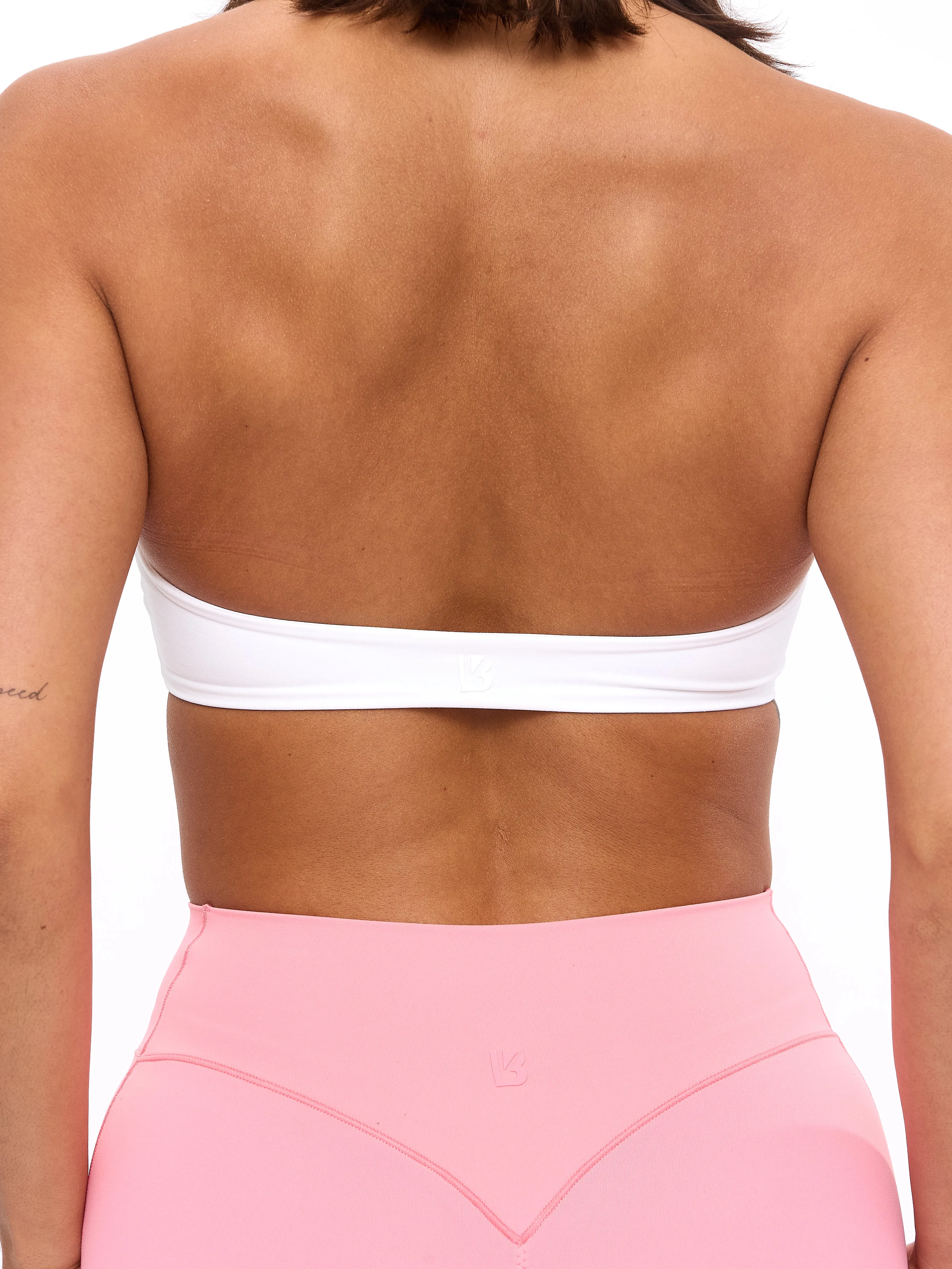 Twisted Halter Sports Bra - White