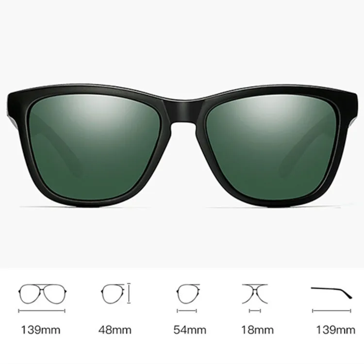 Unisex Retro Fashion Plastic Frame UV400 Polarized Sunglasses  (Matte Black   G15 Green)