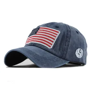 USA Flag Embroidered Patched Baseball Cap