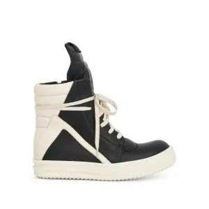 Women Washed Calf Geobasket Leather Sneaker in Black/Milk