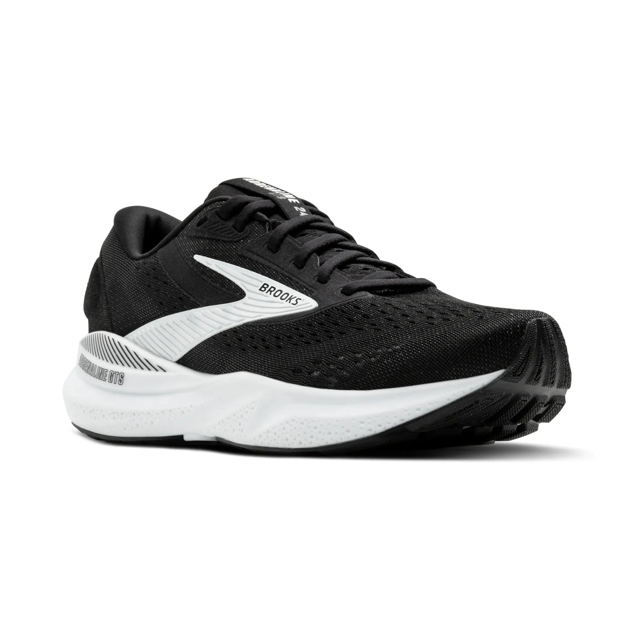 Women's Brooks Running Adrenaline GTS 24 Road Running Shoe in Black/White